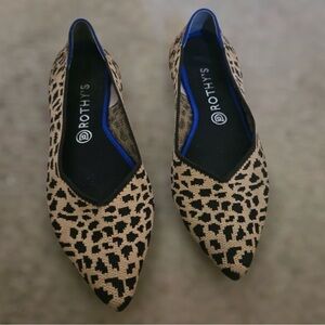 Rothy's Blue Trim Leopard Print Flats